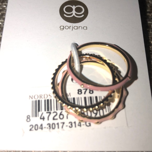 Gorjana Amalfi Pink Ring Trio- Size 7 - Picture 3 of 4